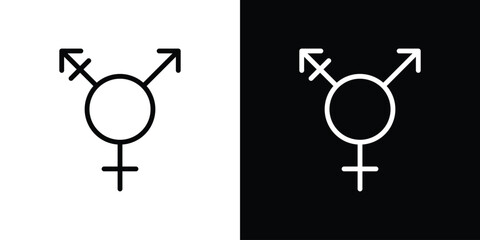 Transgender icon set in line.