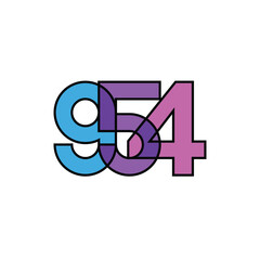 954 abstract logo modern style