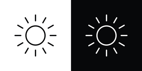 Sun icon set in line.