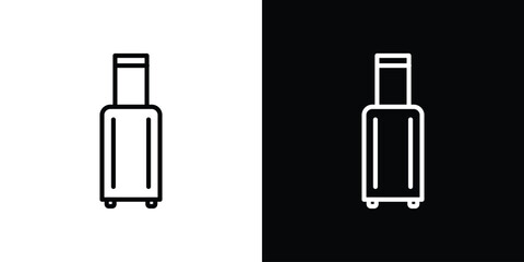 Suitcase icon set in line.