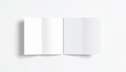 Blank White Trifold Brochure Mockup