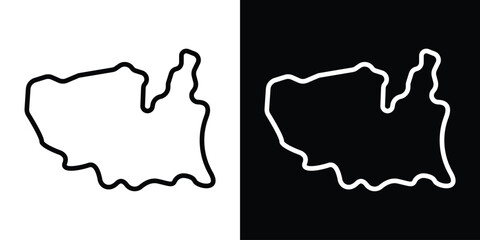 State country icon set in line.