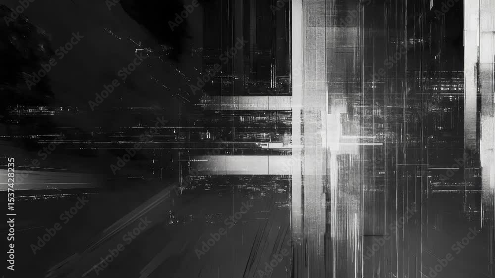Poster dynamic and captivating black and white abstract visuals that showcase intricate textures alongside 