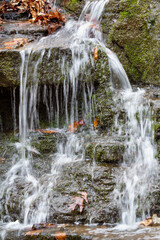 Rivulets in Little Wadsworth Falls in Middlefield, Connecticut in springtime.