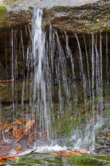 Rivulets in Little Wadsworth Falls in Middlefield, Connecticut in springtime.