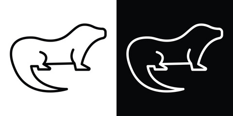 Otter icon set in line.