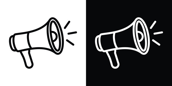 Megaphone icon set in line.