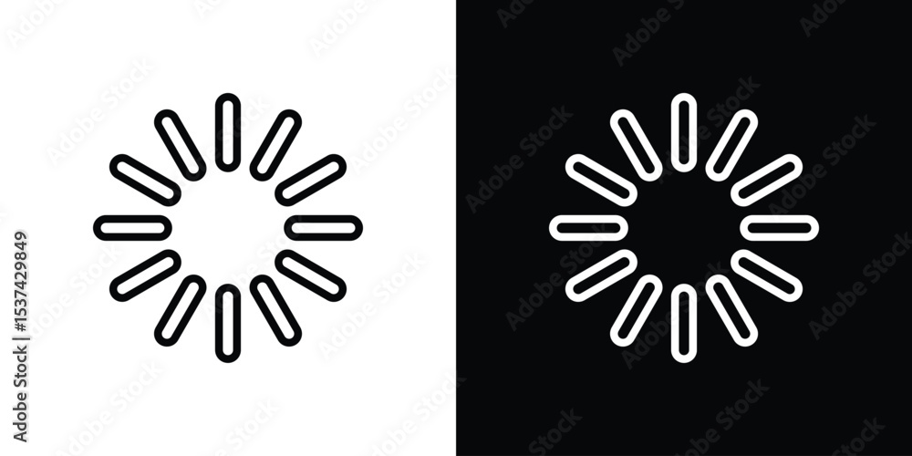 Poster loading icon set in line.