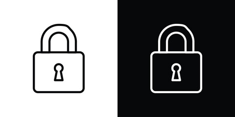 Lock icon set in line.