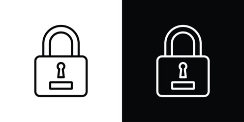 Lock icon set in line.