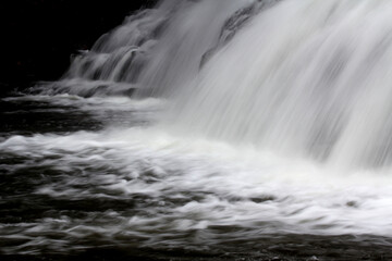 Silky, misty cascade of Wadsworth Falls in Middlefield, Connecticut.