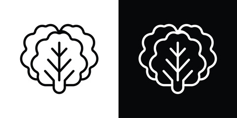 Lettuce icon set in line.
