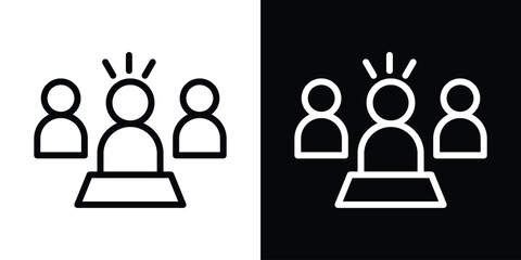 Leadership icon set in line.