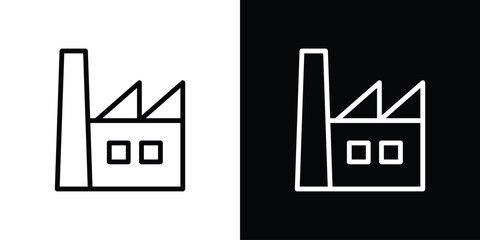 Industry icon set in line.