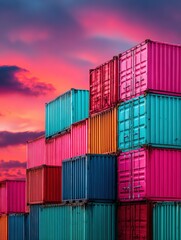 Red Shipping Container for Freight Transport in Cargo Logistics