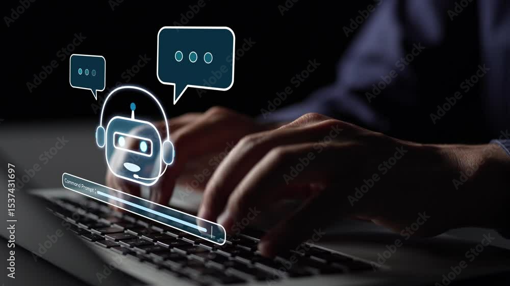 Poster ai virtual assistant artificial intelligence chatbot controlled by prompt engineering for explainabl