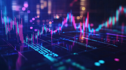 Stock market investment trading graph growth.Investment finance chart,stock market business and exchange financial growth graph.