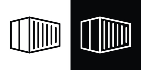 Shipping Container icon set in line.
