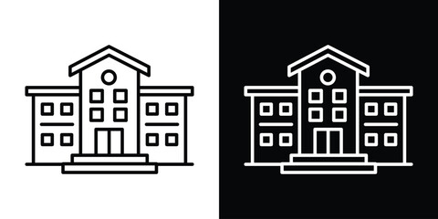 school icon set in line.