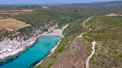 Italian panorama of a Sardinian beach, natural wonder and crystal clear water