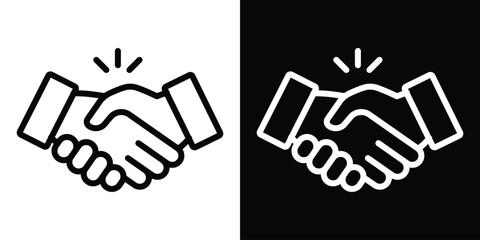 Handshake icon set in line.