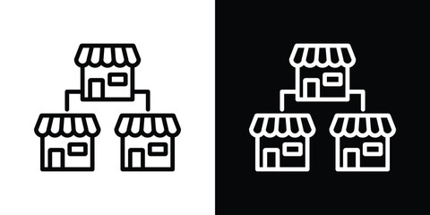 Franchise icon set in line.