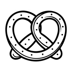 Pretzel in a heart shape outline design for street food concept  