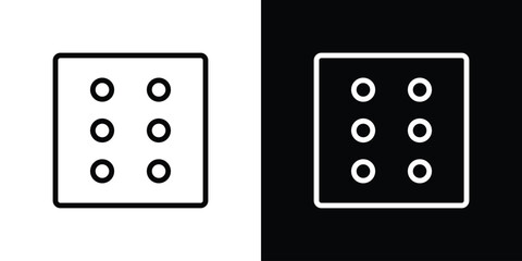 Dice six icon set in line.