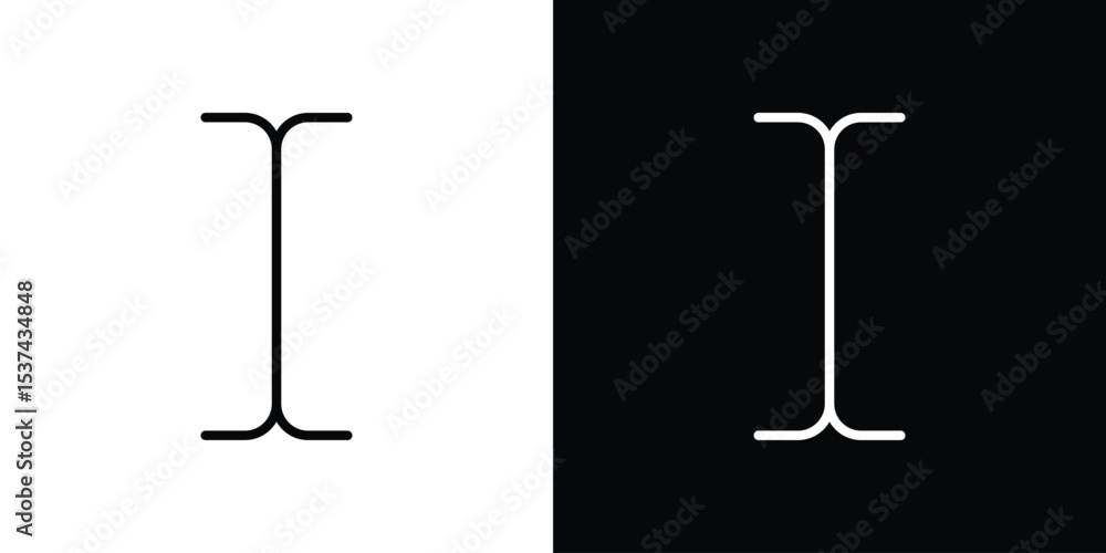Poster cursor text icon set in line.