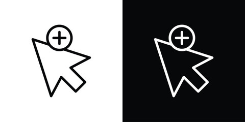 Cursor plus icon set in line.