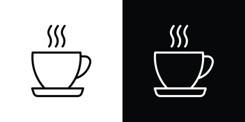 Coffee icon set in line.