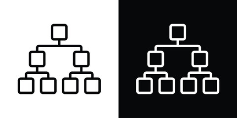 Chart tree icon set in line.