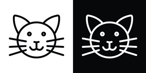 Cat icon set in line.