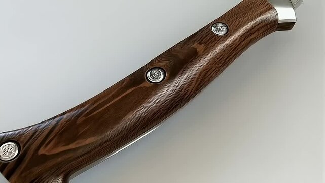 Close-Up View of a Curved Bladed Knife: Craftsmanship and Design Details Revealed