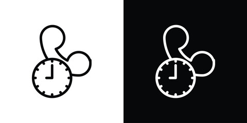 Call duration icon set in line.