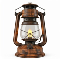 Rustic Wooden Oil Lantern with Warm Glow