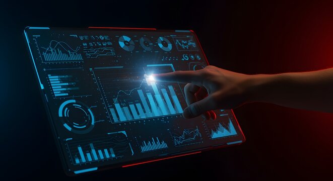 Analyzing Data on a Glowing Touchscreen Device with a Finger Pointing at It