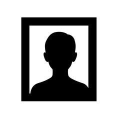 Silhouette of a person inside a photo frame for Photographer's Day  