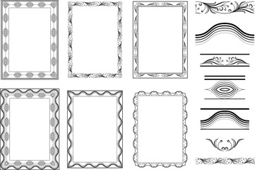 vector frames black on a white background