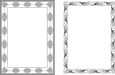 vector frames black on a white background