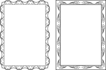 vector frames black on a white background