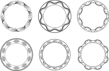 vector frames black on a white background