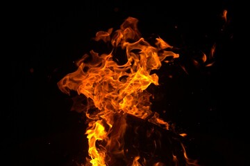 Fototapeta premium Vivid Flames in the Dark