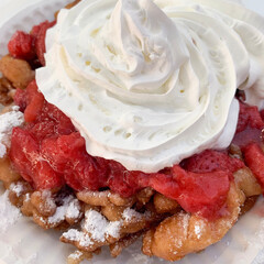 strawberry funnel cake