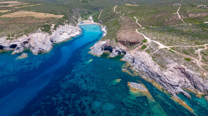 Italian panorama of a Sardinian beach, natural wonder and crystal clear water