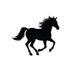 Black Horse Silhouette Vector – Running Stallion Clipart