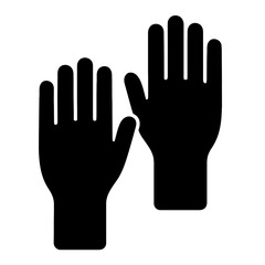 Obraz premium very simple flat and single minimalist Raised Hands Silhouettes