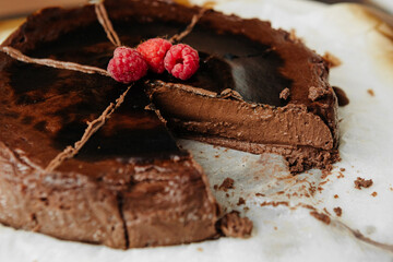 delicate creamy Basque cheesecake