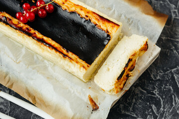 delicate creamy Basque cheesecake