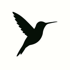 Obraz premium very simple flat and single minimalist Hummingbird Silhouettes